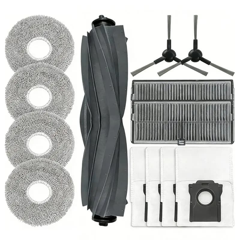 TCF - Ricambi per Dreame L40s Ultra CE / L40 Ultra AE / D20 Ultra / L30 Pro Ultra: Spazzola Principale, Spazzola Laterale, Filtro HEPA, Panno Lavapavimenti, Sacchetto Raccoglipolvere