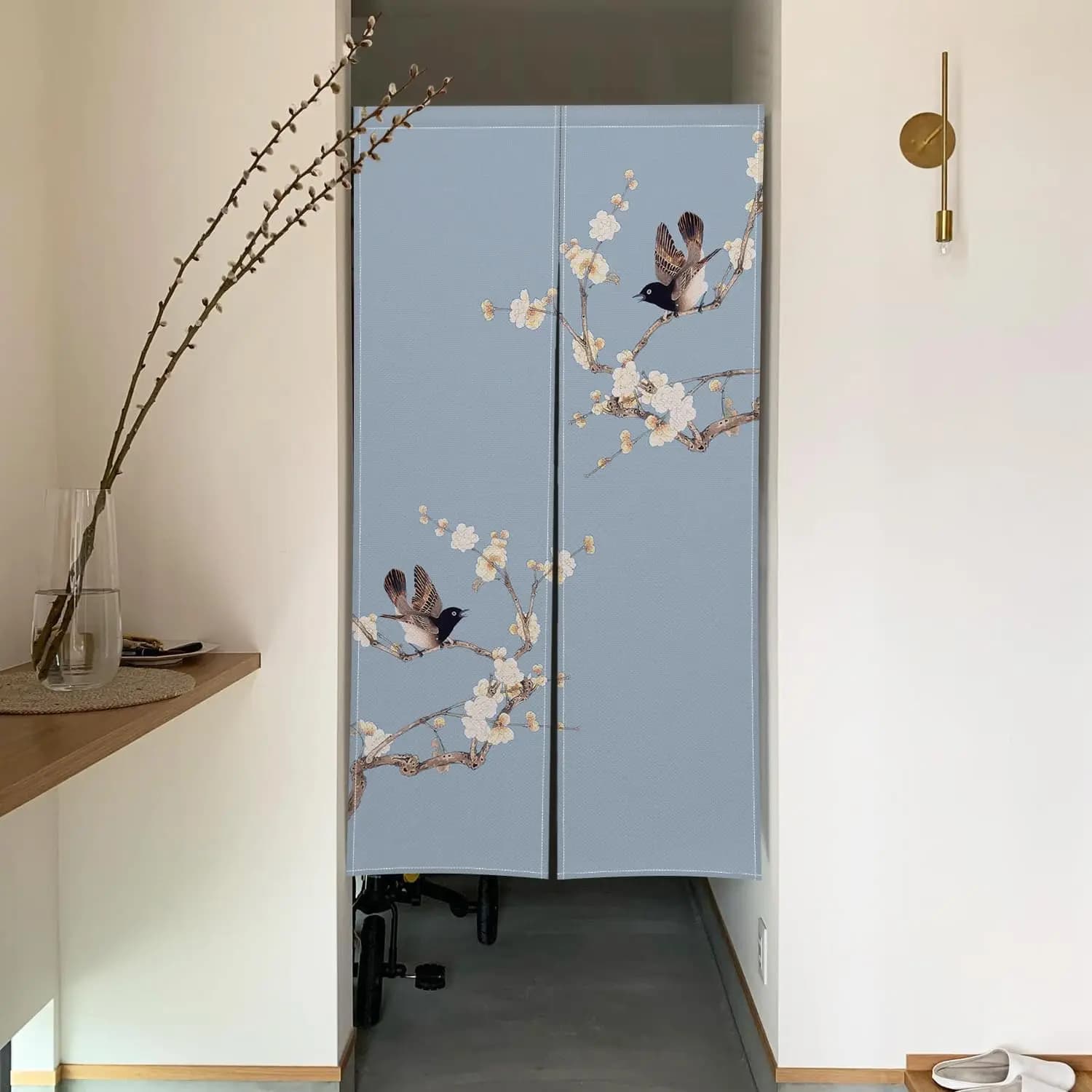 Tende per porte giapponesi Pittura a inchiostro cinese Trattamento per finestre Porta in poliestere per camera Ukiyoe Divisorio per la privacy Decorazioni per la casa