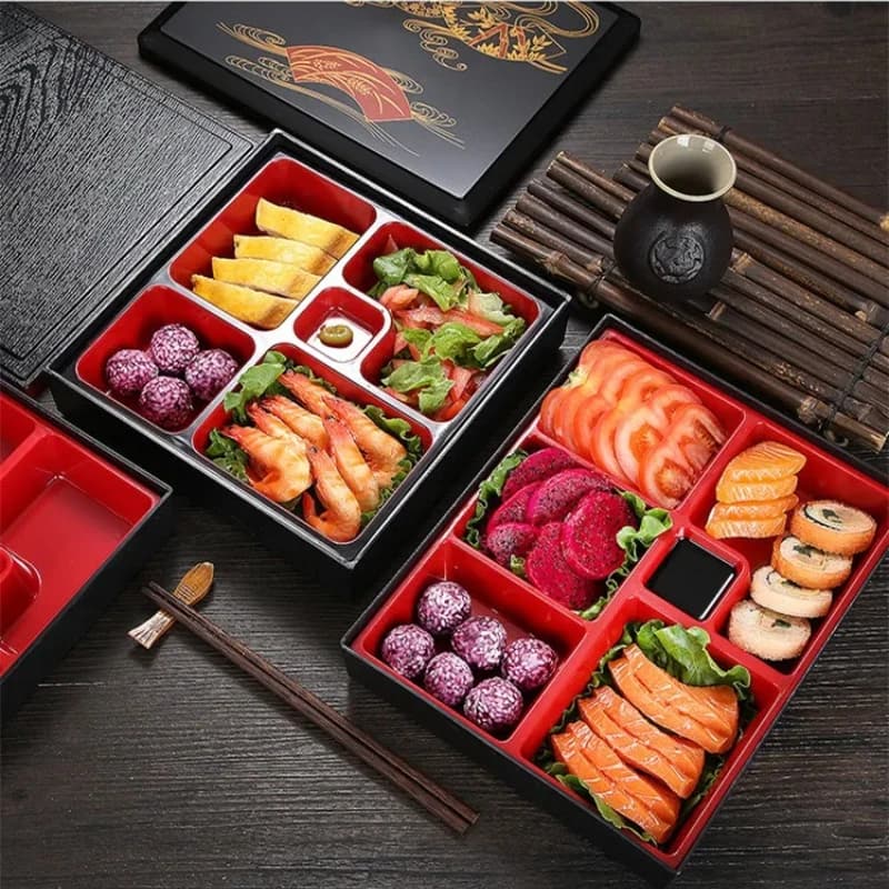 Contenitore per Pranzo Stile Giapponese Bento Box per Riso e Sushi, Portatile per Casa, Picnic e Cucina