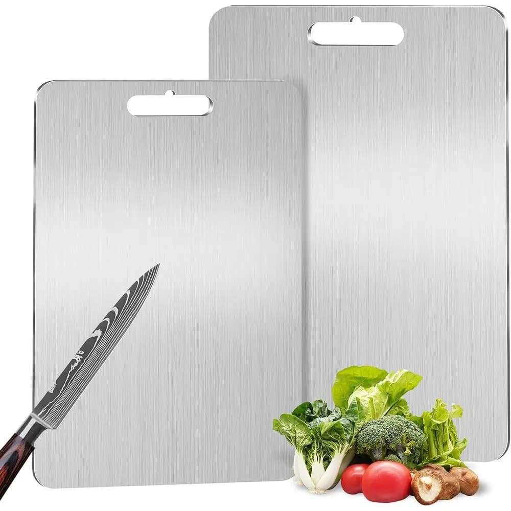 2 Packs Titanium Cutting Board - Hygienic, Durable, Easy to Clean, Safe - Ideal Size for Everyday Use