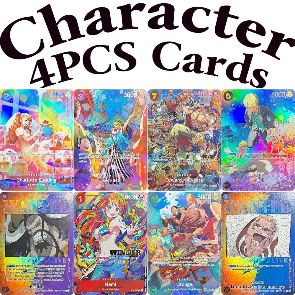 4 Carte Proxy Personaggio One Piece Fai da Te per Giochi OPCG - 35 Tipi di Carte con Texture Anime, Giocattoli da Collezione, Regali - GoL.D.Roger