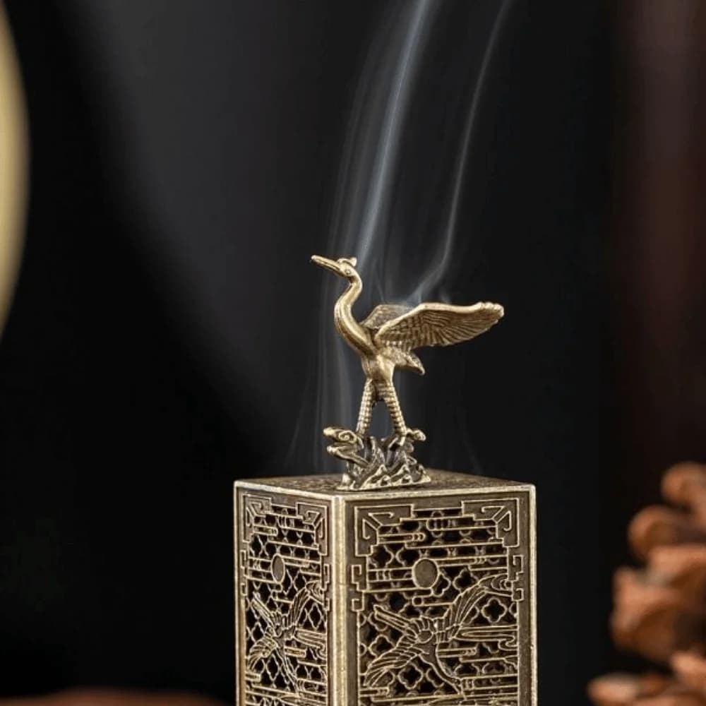 Nuovo Bruciatore di Incenso Quadrato Verticale Traforato, Piccolo Incensiere per Aromaterapia, Decorazione per Ufficio