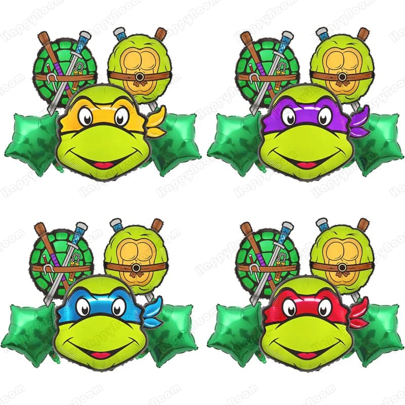 Set di Palloncini a Tema Tartarughe Ninja, Palloncini in Foil Verde con Numeri 1-9, Decorazioni per Feste di Compleanno, Regalo per Baby Shower