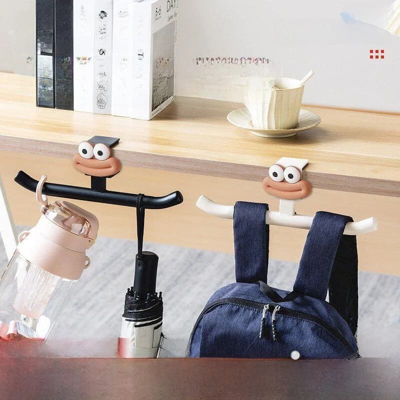 Double Buckle Backpack Hook Student Desk Side Table Hanging Bag Mobile Umbrella Water Cup No Punching Needed Iron Material
