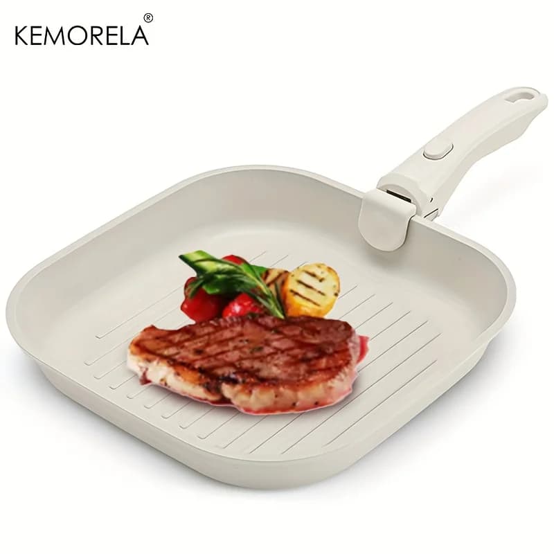 1PC 26cm Padella antiaderente con manico staccabile Lavabile in lavastoviglie per forno e piano cottura Pentole compatibili a induzione per bistecche