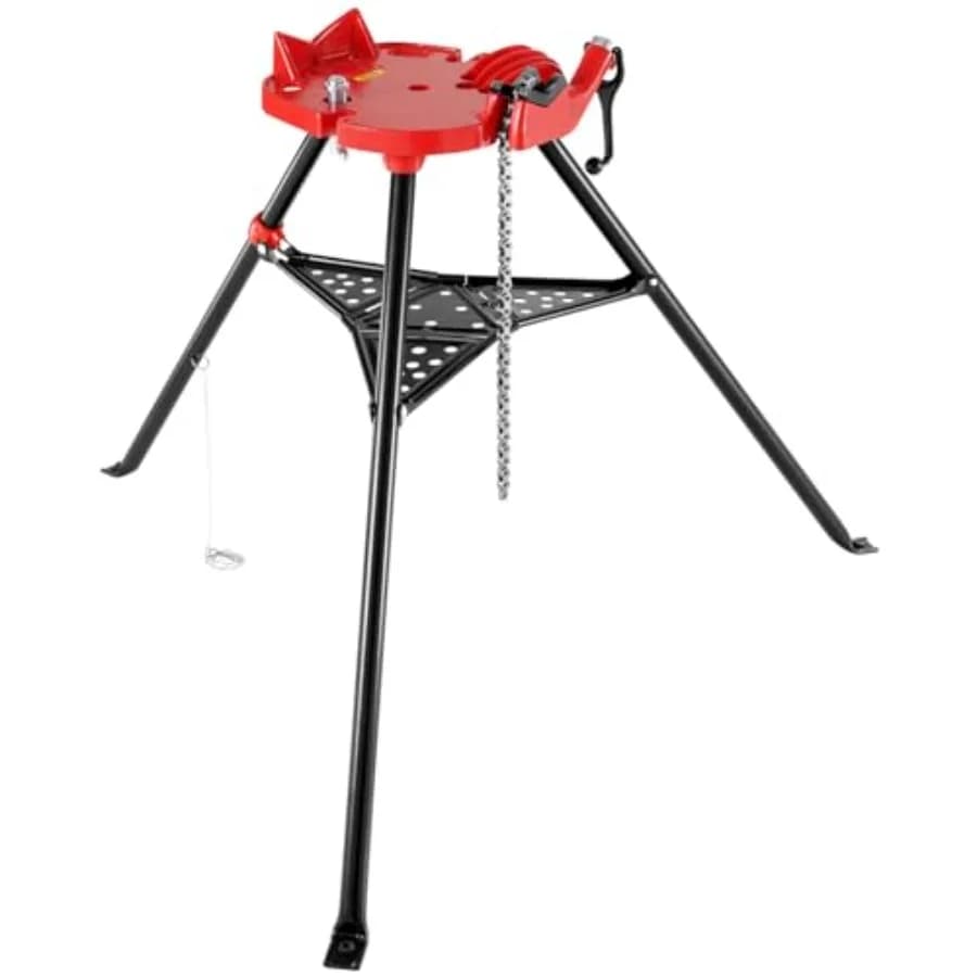 Steel Foldable Tubing Clamp with Capacity 1/8-6 and Tool Tray, Ideal for Various Tube Materials, Black