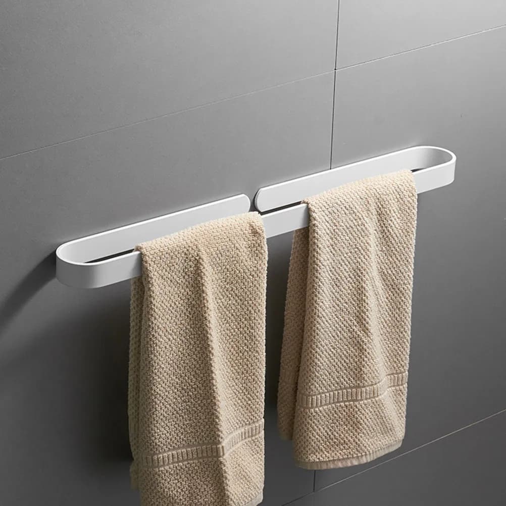 Elegante Portasciugamani in Lega di Alluminio, Resistente e Senza Foratura, Organizzatore Multifunzionale per Bagno