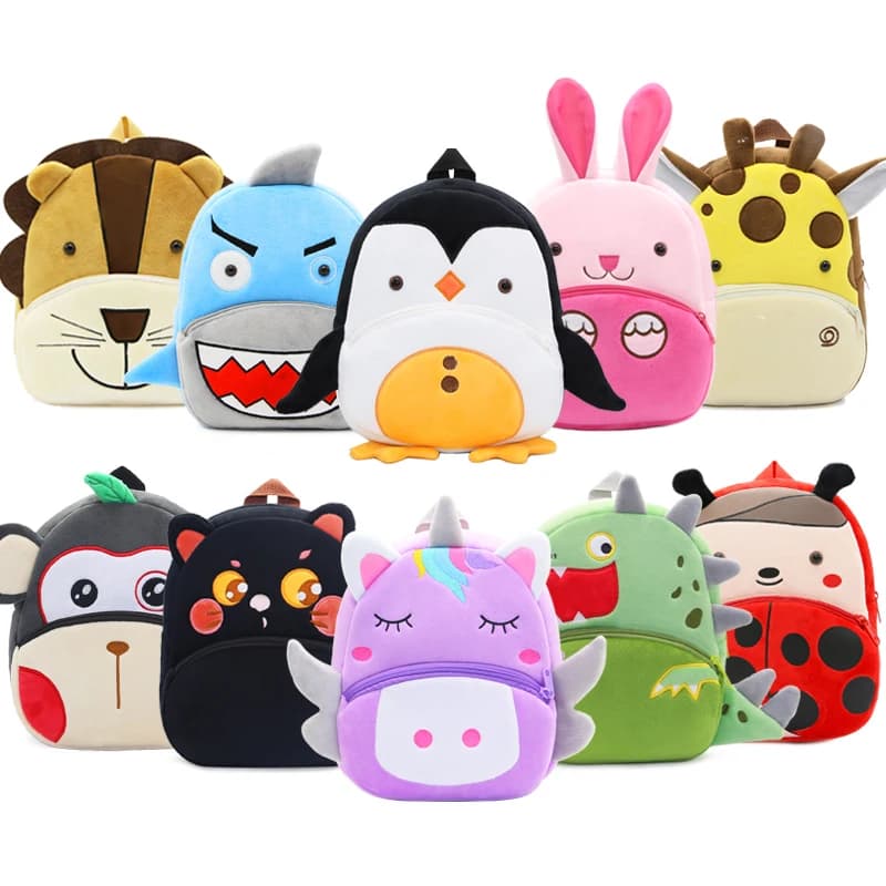 Simpatici animali Cartoon Peluche Zaini per bambini Zaino per ragazze Ragazzi Borse casual per bambini