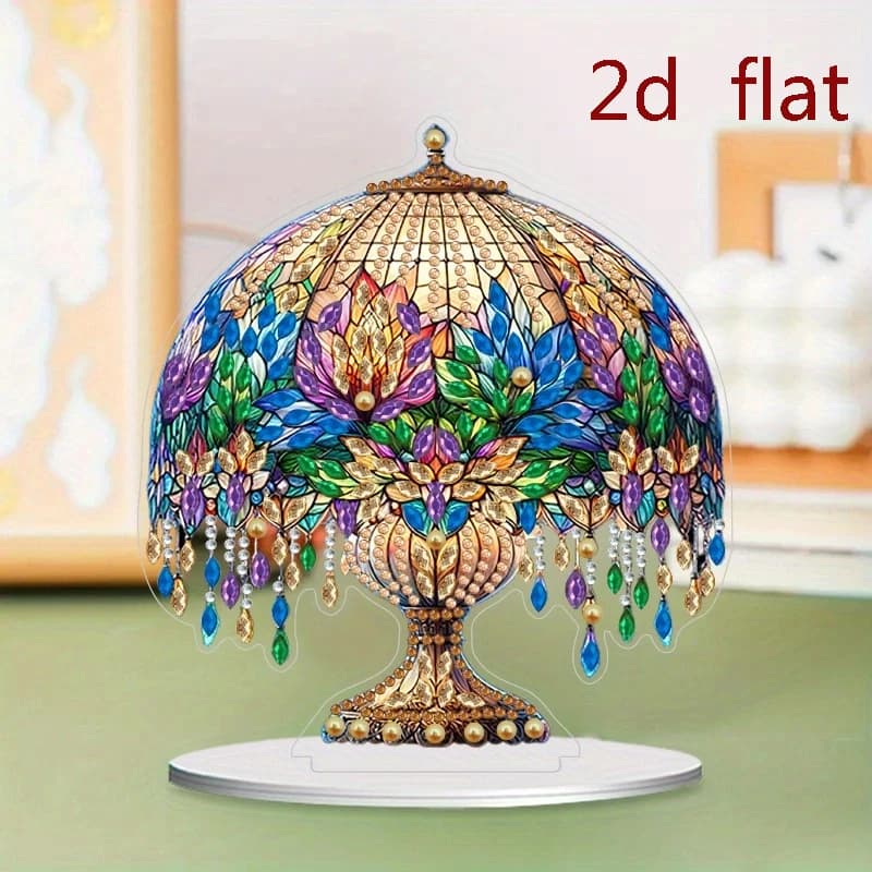 2D/flat diamond painting decoration ornament, DIY unique irregular diamond design, suitable for home, bedroom, office desk - th