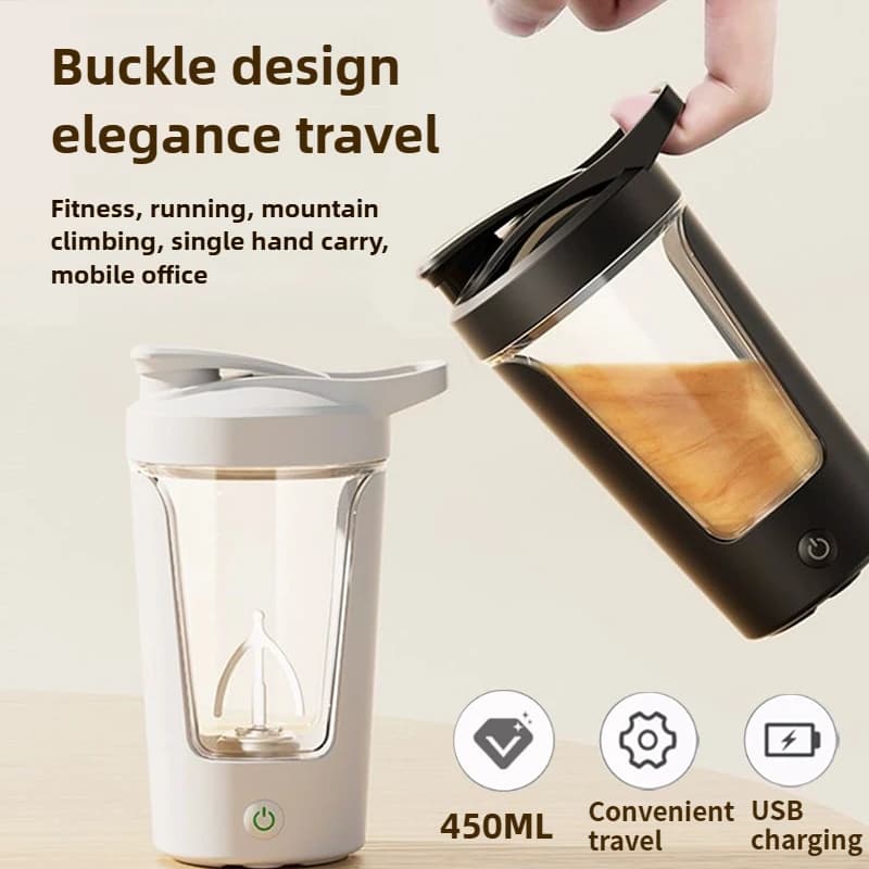 New 450 ml portable automatic mixer, coffee, powder protein, soy milk, USB charging, suitable for travel, fitness, camping