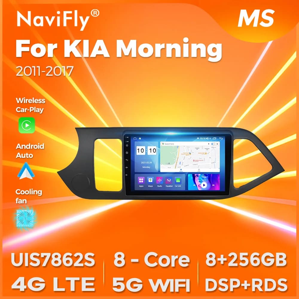 NaviFly FYT 7862S 8Core 8G 256G 1280*720 Android All In One Sistema Intelligente Per Auto Per Kia Morning 2 Picanto 2011 2017 DSP 4G BT
