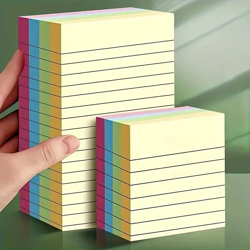 Blocco Note Autoadesivo a Righe da Cento Pagine, Colorato e Portatile per Ufficio, Casa, Scuola, Facile da Applicare