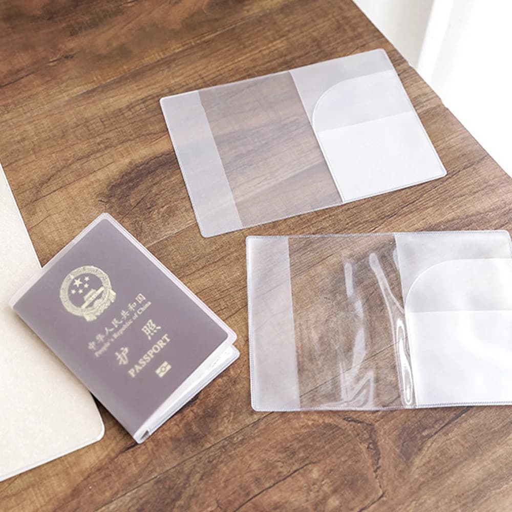Custodia per passaporto in PVC trasparente impermeabile Portafoglio Porta carte di credito ID trasparente Custodia protettiva in plastica Borsa per documenti da viaggio