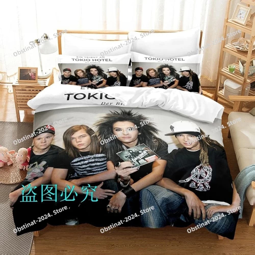 Top 2025 Hot Tokio Hotel Set biancheria da letto Singolo Twin Full Queen King Size Set letto per bambini adulti Set copripiumino per camera da letto Tokio Hotel