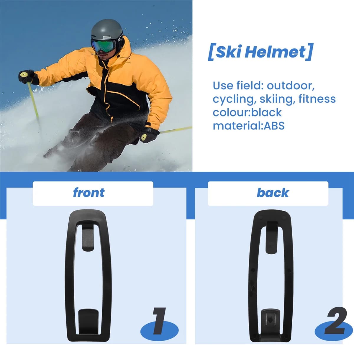 HFC Accessori universali per casco da sci Occhiali per casco Clip per cintura Occhiali Fibbia per cintura