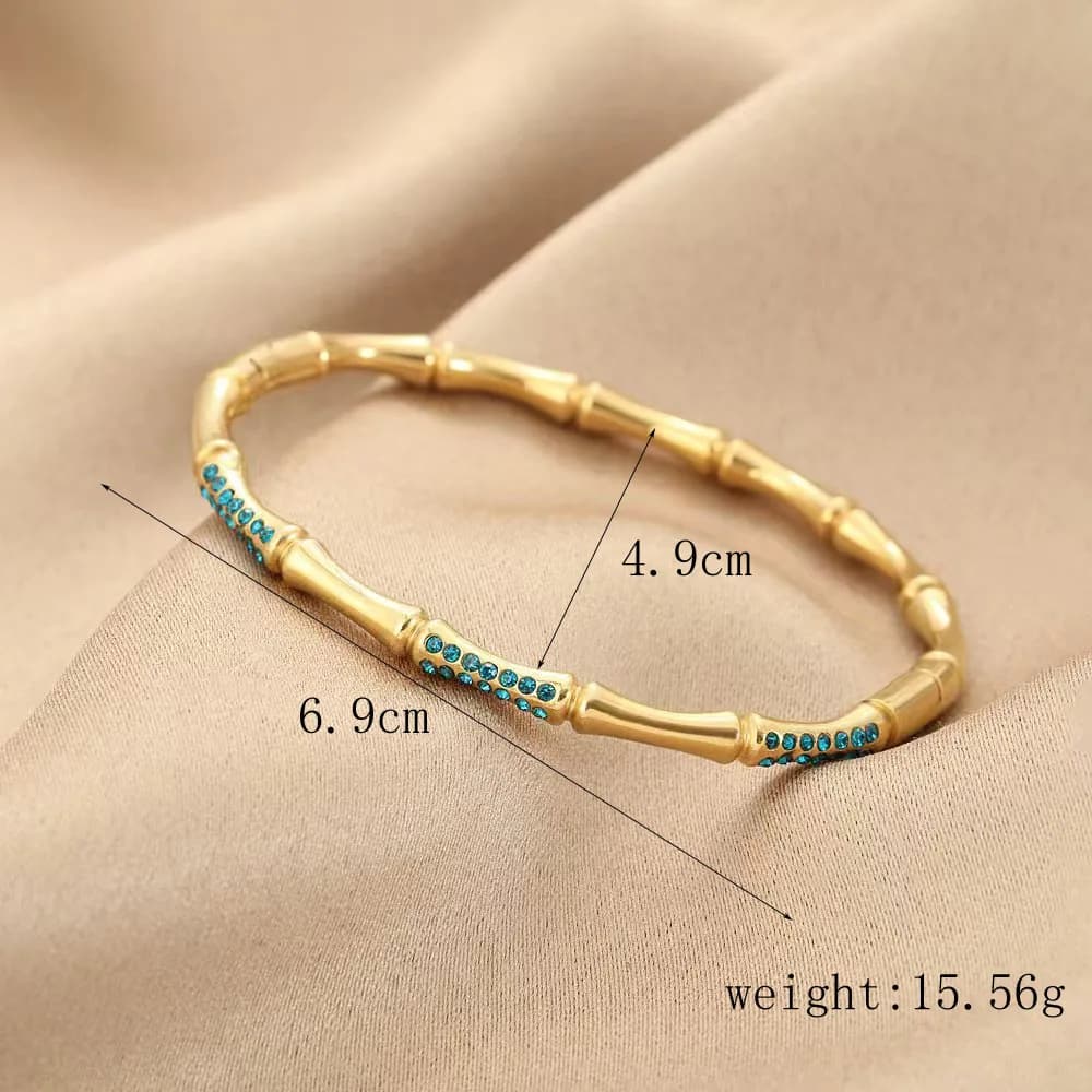 Best-selling New Chinese-style Bamboo Joint Bracelet High-end Niche Versatile Diamond-encrusted Gold-plated Buckle Bangles 2026