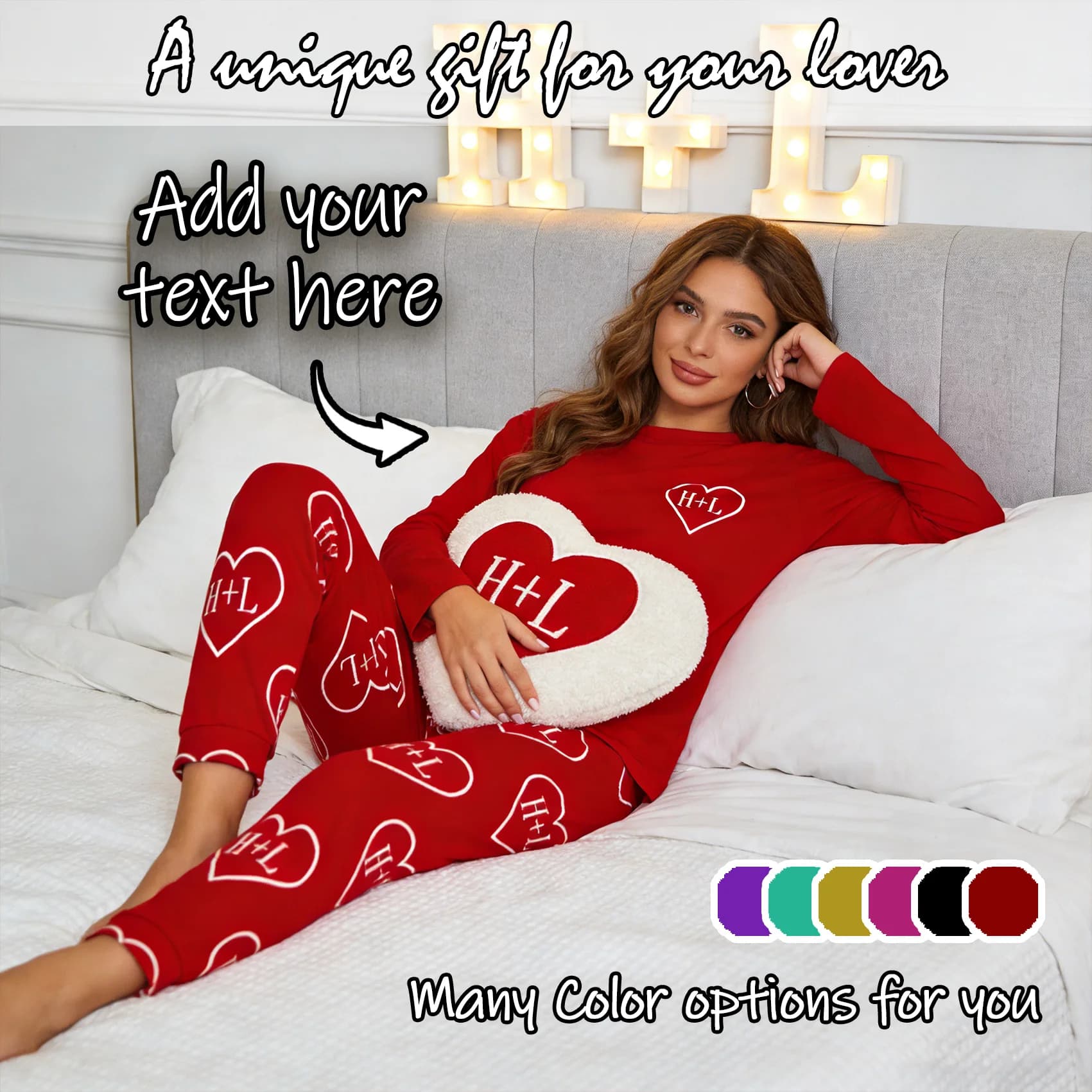 Customized Women's Pjamas with Face Homewear Custom Long Sleeved Pjamas Set Personalized Gift Family Couple Pet