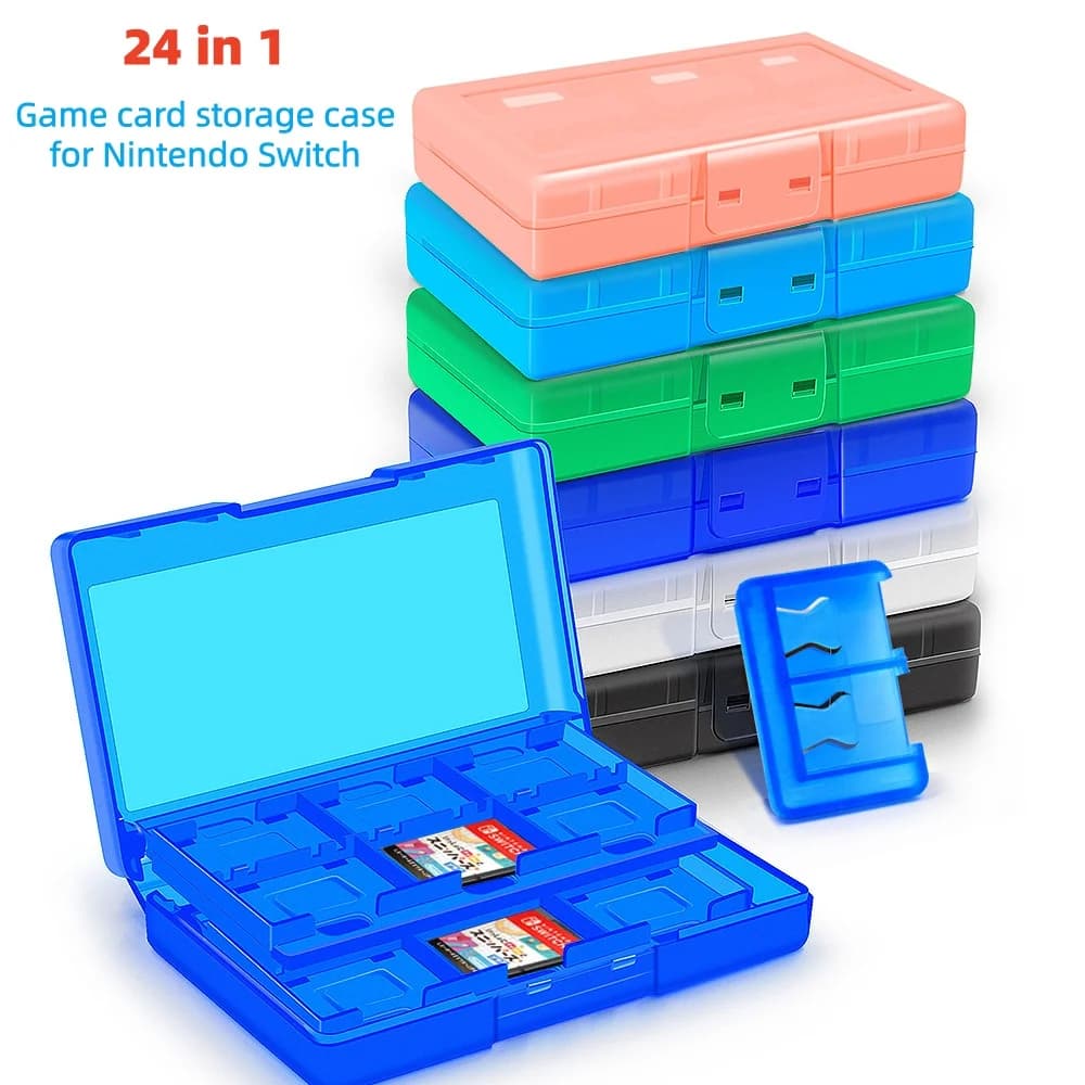Scatola porta schede di gioco 24 in 1, custodia rigida portatile per 24 schede di gioco per NDS Switch 2 / Switch 1 / 3DS Lite