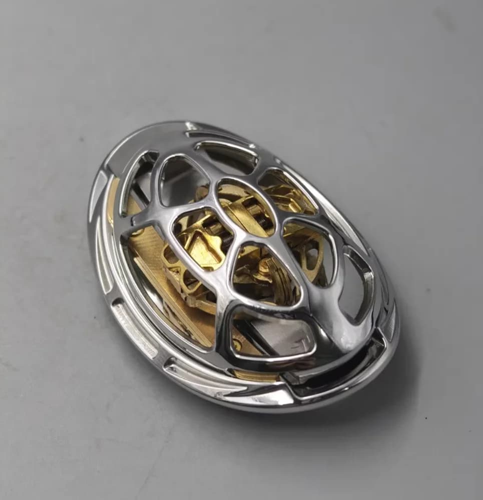 Giocattoli antistress EDC New Xuan Jia in acciaio inossidabile lucidato, slider per decompressione.