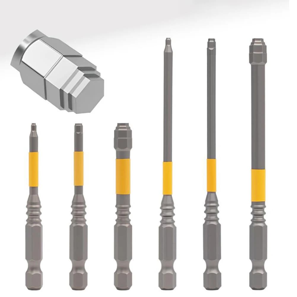 Red Alloy Steel Magnetic Hex Screwdriver Bits 1.5mm To 6mm For For Impact Driver Power Tools Home Auto Repair Hand Tool Accessor