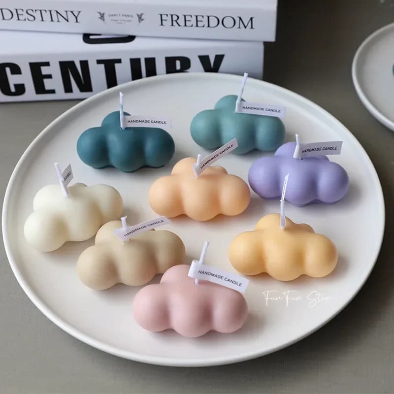 Stampo in silicone per candela a forma di nuvola 3D, mousse al cioccolato, fondente, cubetti di ghiaccio, budino, caramelle, stampo per sapone, candela profumata, decorazione