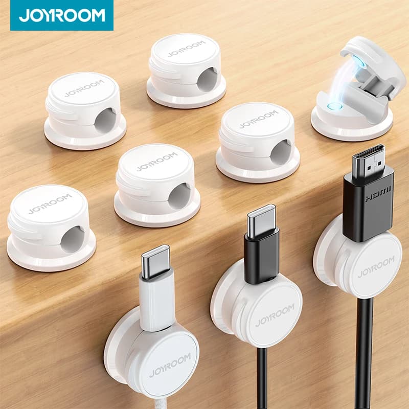 Joyroom Set di 9 Organizzatori per Cavi, Clip Magnetiche Adesive per Cavi, Supporto per Fili Sotto la Scrivania, Grande Sconto
