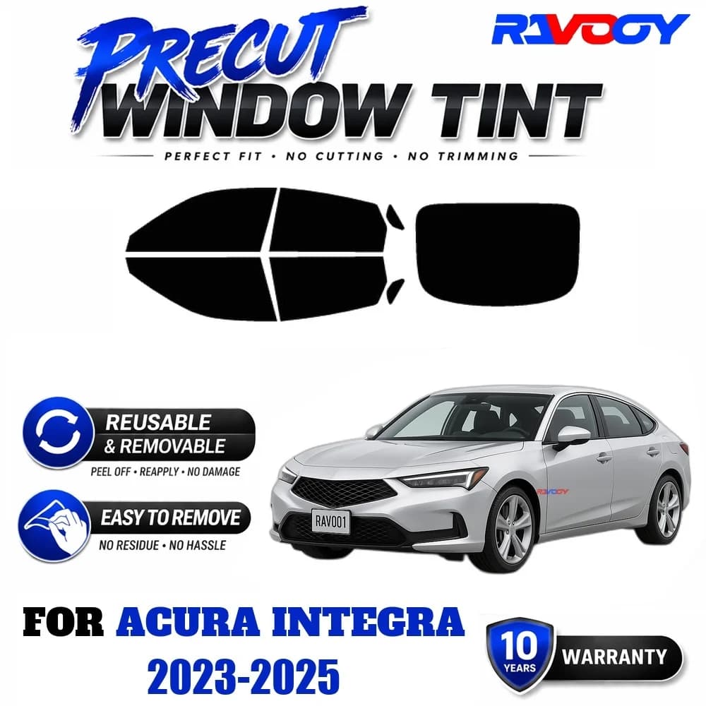 RAVOOY Precut Window Tint, Reusable Removable EPU Film, Custom Fit for Acura INTEGRA 2023-2025, UV Heat Protection