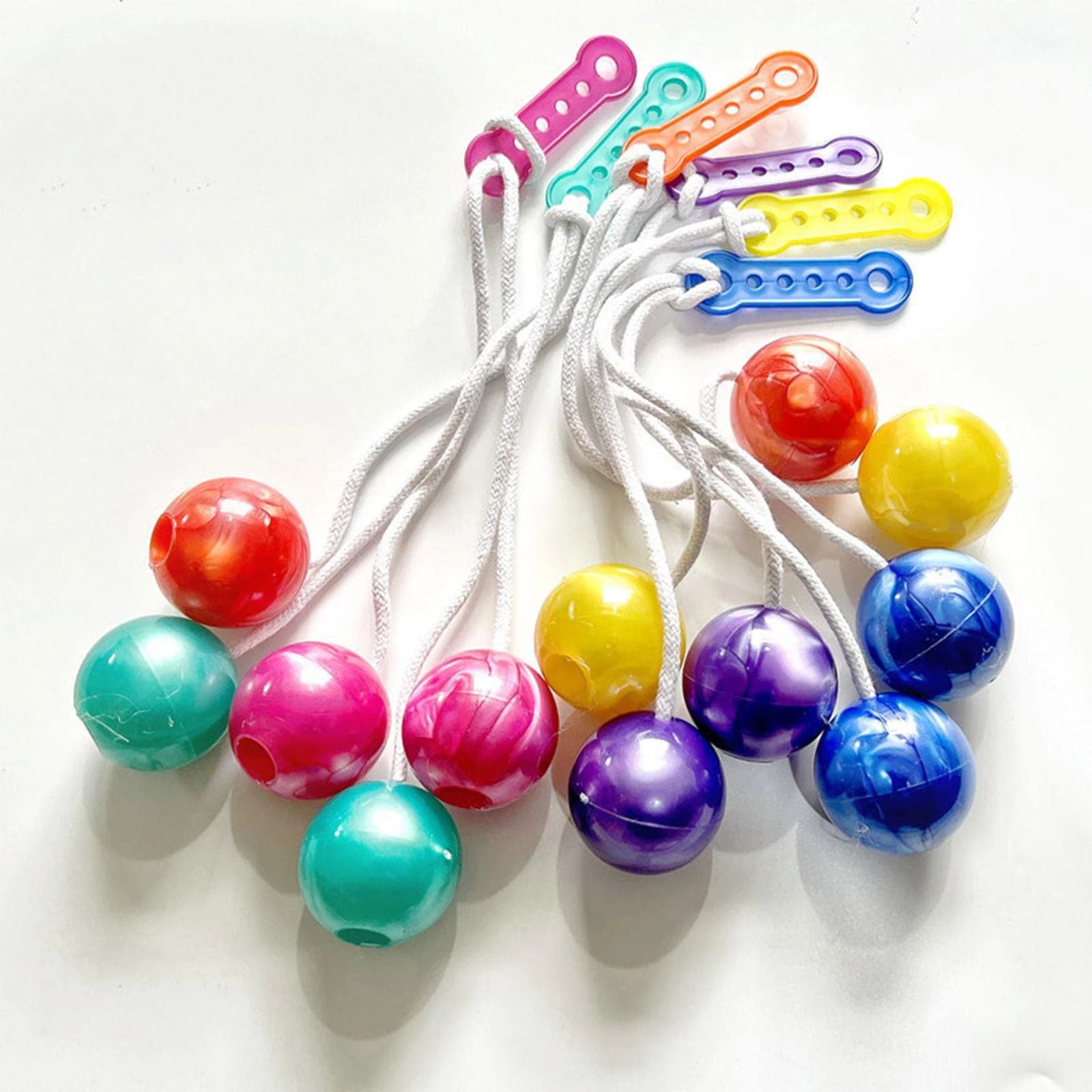 Clackers Ball Lato Lato Toy Palline oscillanti su una corda per adulti Bambini Sensoriale Fidget TDAH Ansia Sollievo Regali novità
