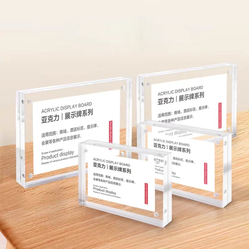 90x55mm Magnetic Acrylic Label Price Card Holder Menu Card Holder Display Photo Baby Picture Poster Lock Frame