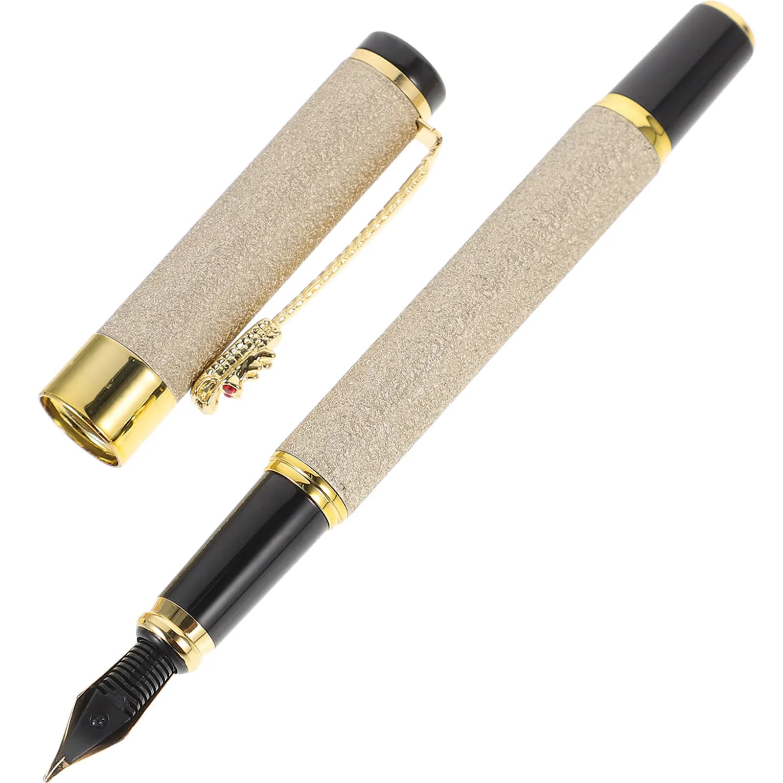Metal Fountain Pen Iron Construction Smooth Writing Comfortable Grip Suitable for Students Office Calligraphy Drawing Gift Pen