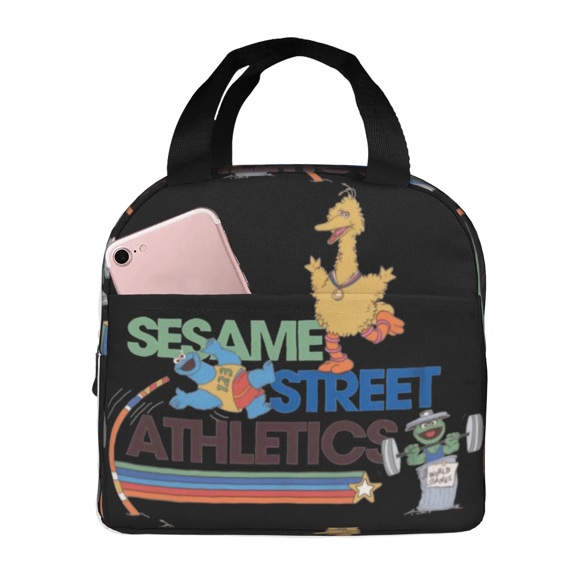 Borse termiche personalizzate Cookie Monster per donna e uomo, borsa termica portatile per il pranzo, scuola