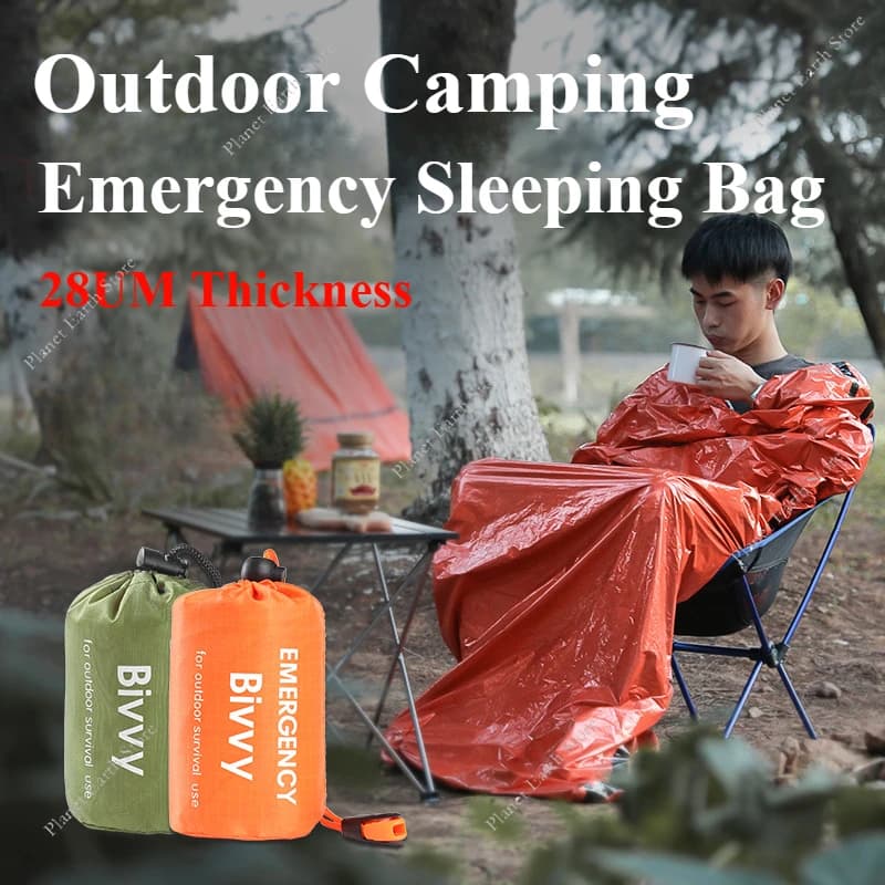28UM Aluminium film PE thick First aid sleeping bag Emergency sleeping bag Thermal blankets Survival sleeping bag for camping