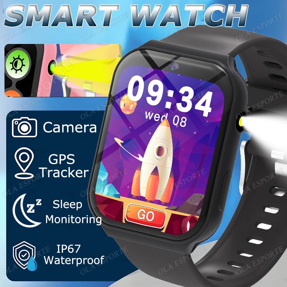 Nuovo Smartwatch per Bambini 2026 con Display da 1,83 Pollici, Giochi, Monitoraggio del Sonno, Fotocamera, Sveglia - Regalo per Bambini e Bambine