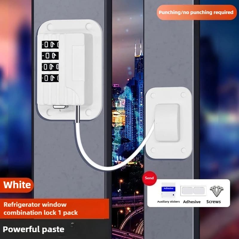 Serratura di sicurezza con password senza trapano - Serratura per armadio/porta resistente per porte scorrevoli Serratura per frigorifero di sicurezza per bambini (Antifurto, uso domestico)