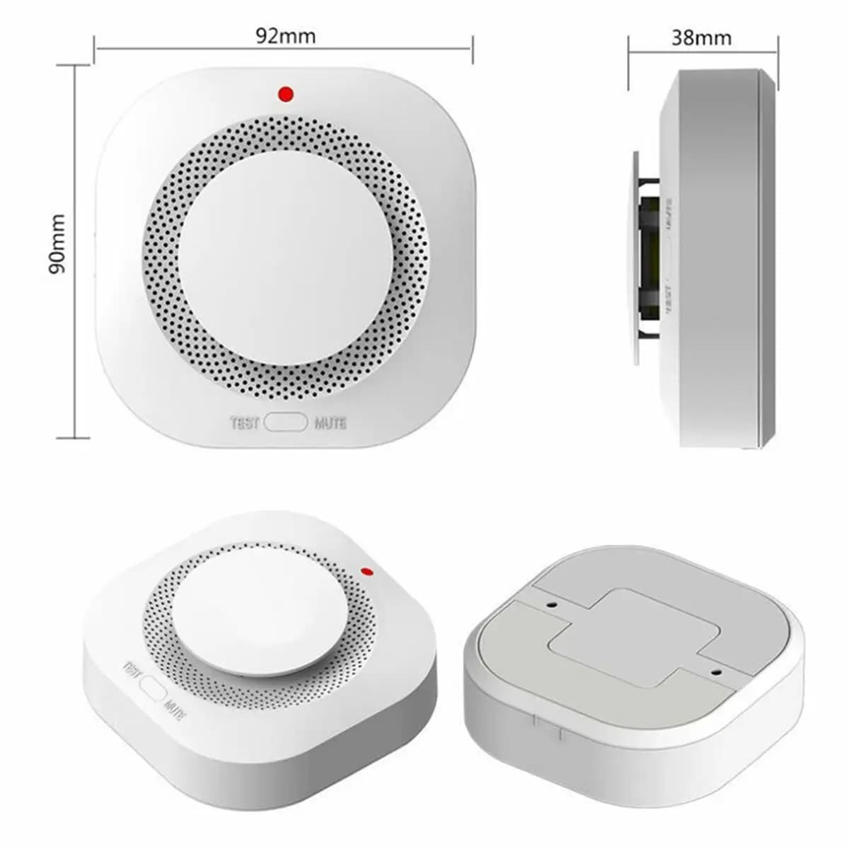 2pcs Smoke Detector Smart Fire Fire Protection Home Security Alarm Sound Light Alarm