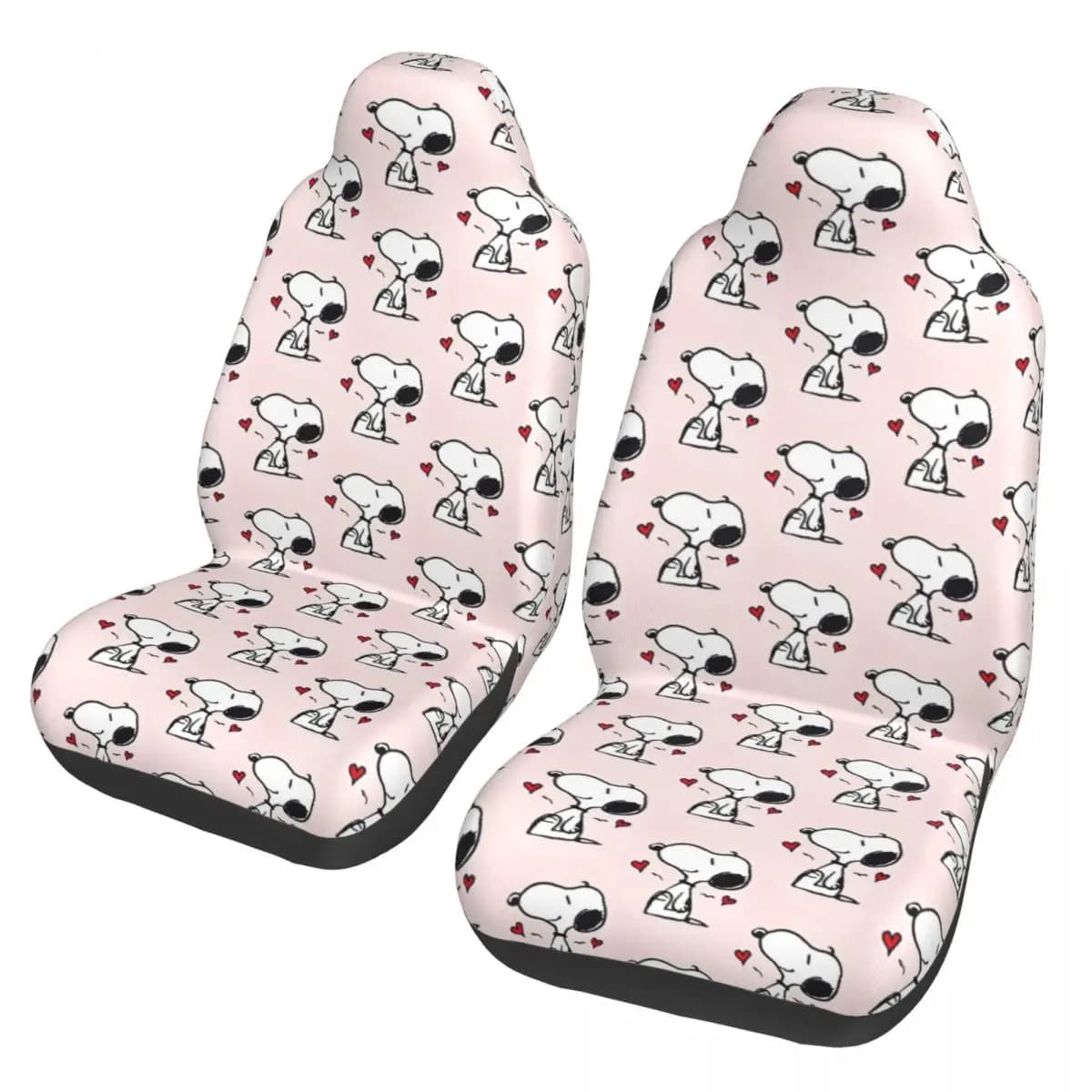 Pink Snoopys Heart Universal Car Seat Cover Four Seasons Suitable For All Kinds Models Cartoon Seat Covers Fiber Hunting