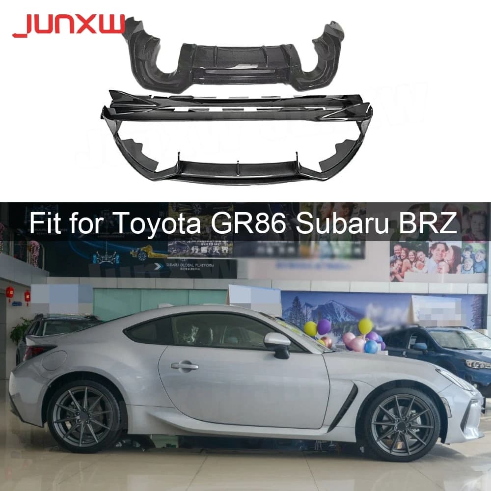 Per Toyota GR86 2021 + Fibra di Carbonio Labbro Anteriore Diffusore Posteriore Splitter Paraurti Spoiler Minigonne Laterali Kit Corpo FRP