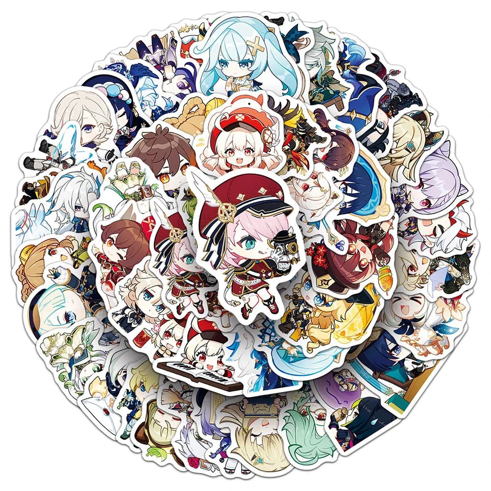 10/30/50pcs Anime Game Genshin Impact Cartoon Stickers Waterproof Decals DIY Laptop Phone Case Water Bottle Graffiti Sticker