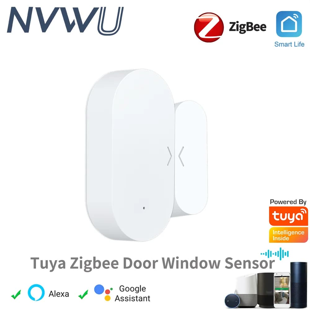 Sensore porta Tuya Zigbee per casa intelligente Un telecomando di automazione dell'allarme antifurto Funziona con Alexa Google Home var SmartLife