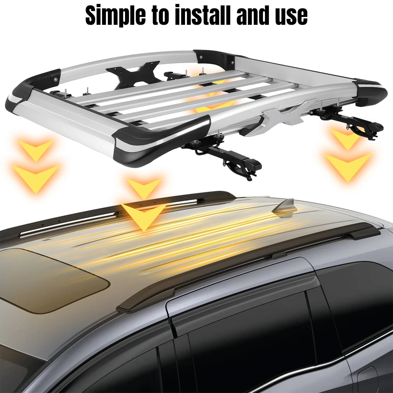 Portapacchi per auto per bagagli in alluminio automatico con barre trasversali Portapacchi universale per camion 4 * 4/SUV/Pick Up Altri auto Custom