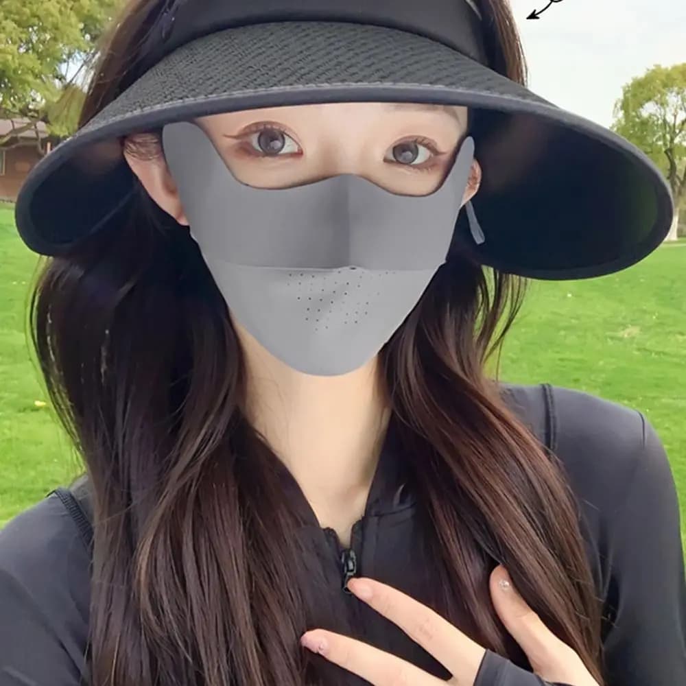 Solar Protective Elastic Scarf for Face, Ice Silk Mask, Viso Estiva Mask, Solar Mask, UV Protection, Monocolor Face Mask, Golf Gini Mask