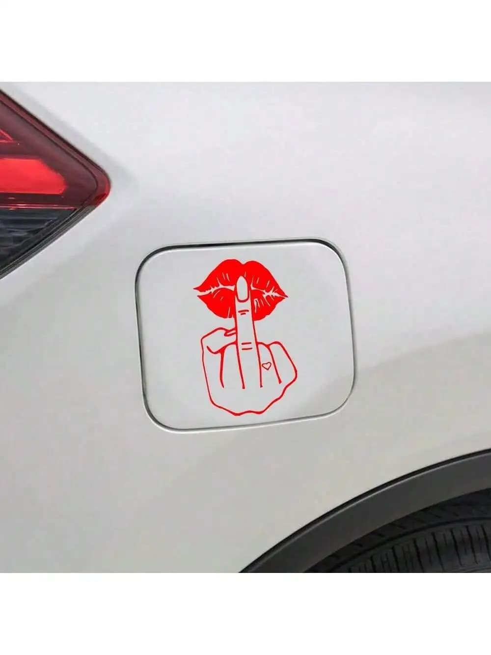 Divertente Adesivo per Auto a Forma di Labbra con Dito Medio, Sticker in Vinile Impermeabile per Finestrini e Paraurti, Accessori Auto Originali