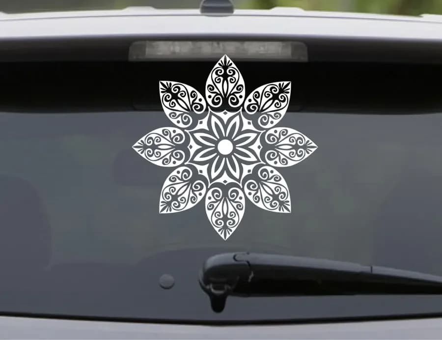 Mandala flower decal for auto centrino floral Hippie quite fractal psychedelic vine waterproof MT30
