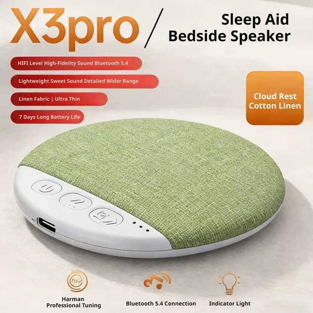 Altoparlante Bluetooth a Forma di Cuscino 5.4, Macchina del Suono Sotto il Cuscino, Rumore Bianco, Timer 30/60/90 Minuti, Stereo HiFi, Regalo 2026