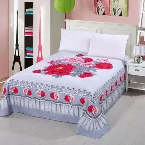 1pc Lenzuolo da letto morbido con levigatura floreale Lenzuolo piatto di grandi dimensioni 245x245 cm Addensare lenzuolo doppio senza federa