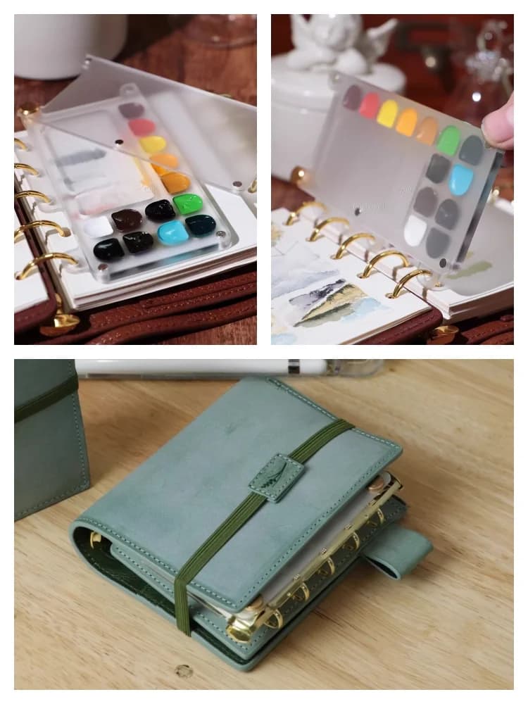 Painting Tool Set A8 Loose-leaf Watercolor Book First Layer Cowhide Notepad Art Student Outdoor Sketching Portable Painting Book