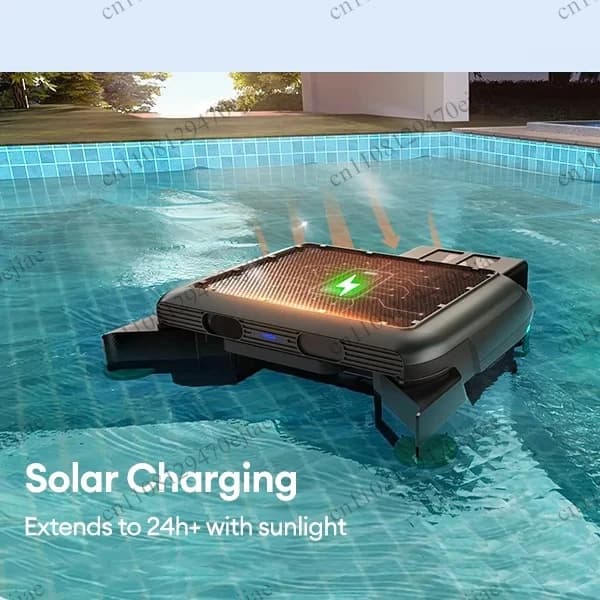 Robot Professionale per la Pulizia di Piscine Solari - Skimmer Automatico con Stazione di Aggancio Automatico | Manutenzione piscina portatile ed ecologica