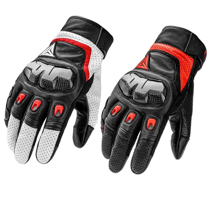 Guanti da moto Guanti in pelle Ciclismo Moto Guanti Moto Motocross Bicicletta Touch Screen Dito intero Protettivo traspirante
