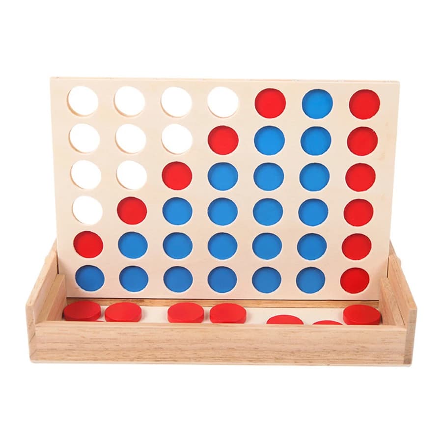 Nuovo gioco da tavolo in quattro pezzi di scacchi a quattro collegamenti in scatola di legno Giocattoli educativi per la prima educazione Giochi intellettuali Montessori