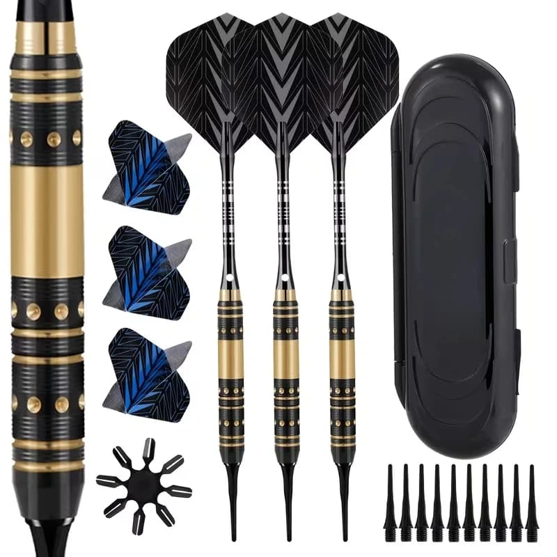 Professional Soft 3 Dart Set, 20g Copper Dart Shaft, Complete Accessories, Exclusively for Adult Training and Competitions.